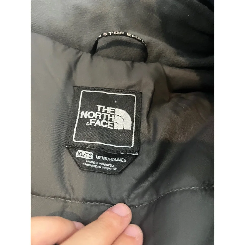 The North Face HyVent Jacket Mens XL Blue Grey Hooded Waterproof Coat Insulated